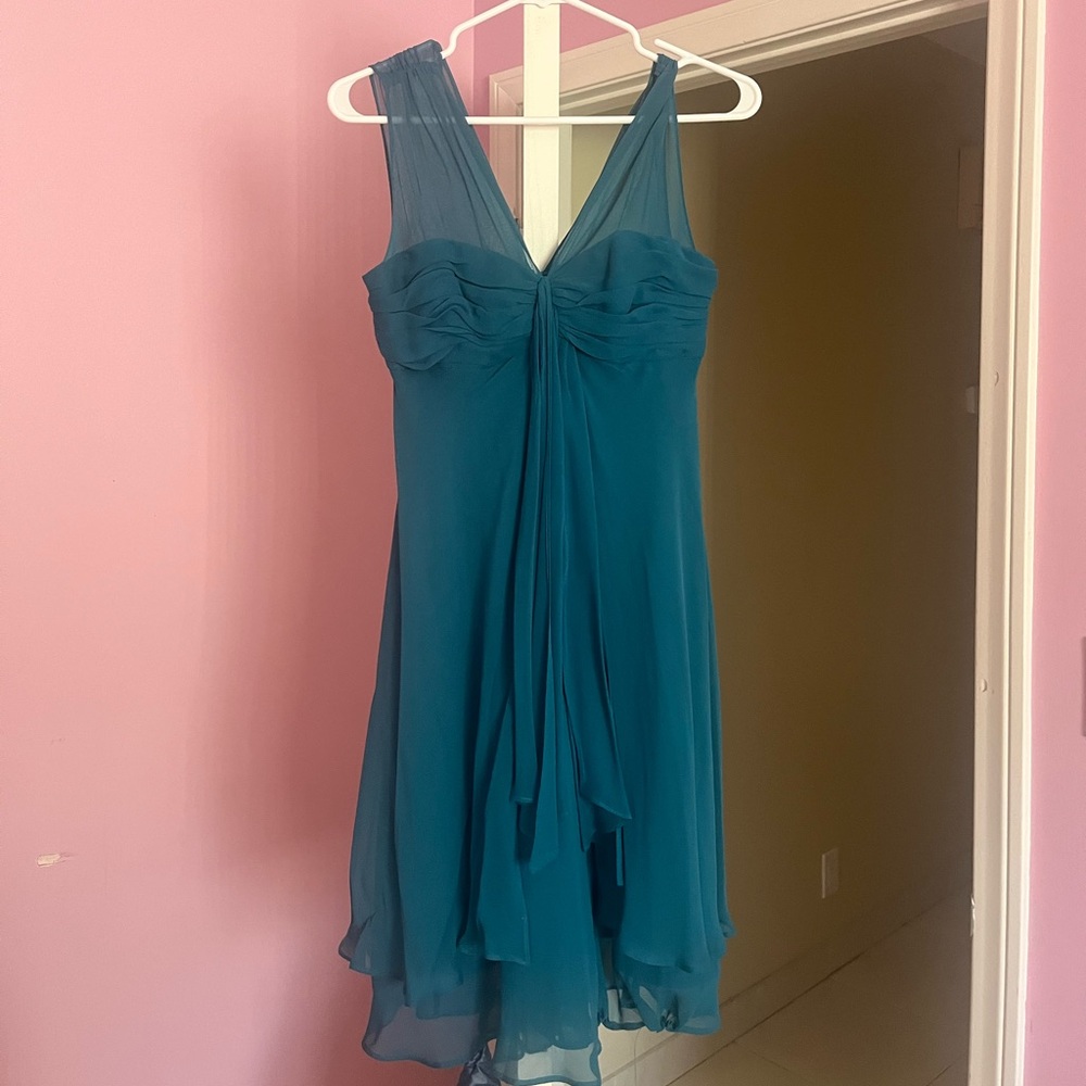Teal Vintage Chiffon Dress